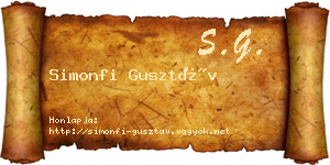 Simonfi Gusztáv névjegykártya
